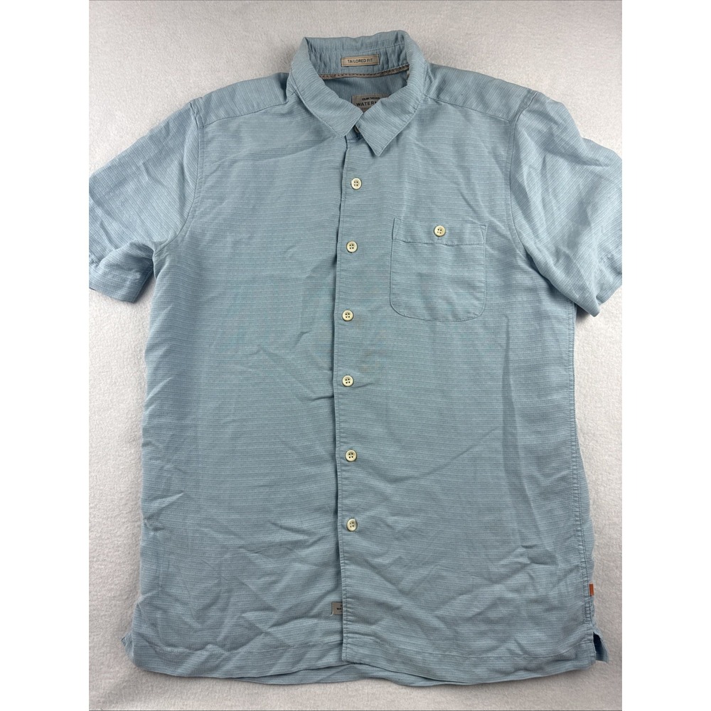 Quiksilver Waterman Collection Tailored Fit Short Sleeve Button Up Shirt Men's S